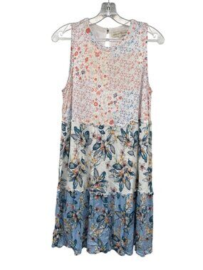 Penelope Rose Womens Floral Shift Dress Sleeveless Keyhole Size XL